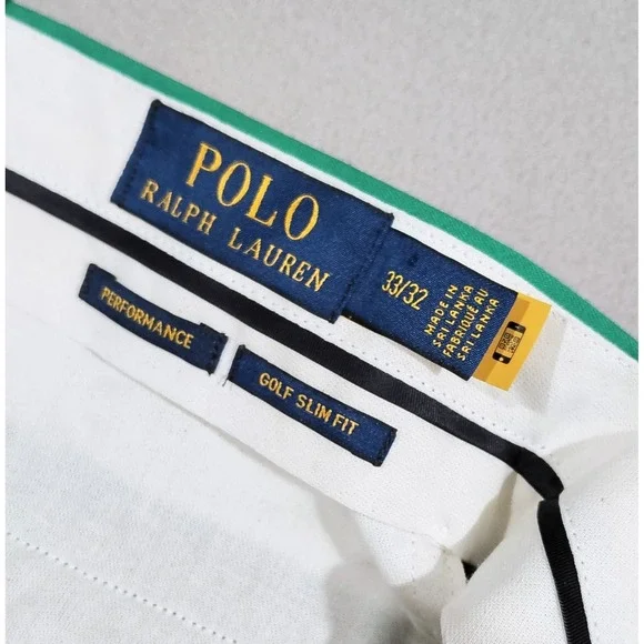 Polo Golf Ralph Lauren Mens Chino pants Slim 33x31 Green Performance  NWT - Picture 3 of 10